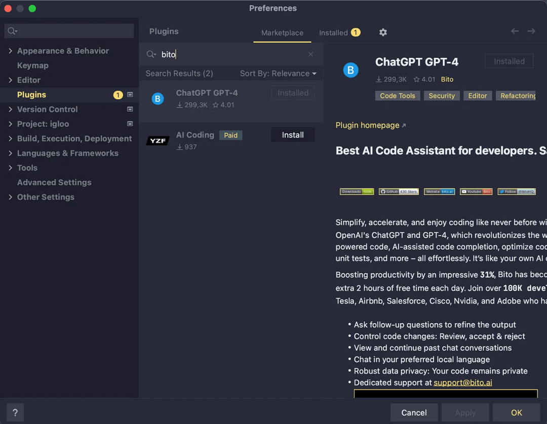 PyCharm使用BitoAI插件调用ChatGPT-编程社