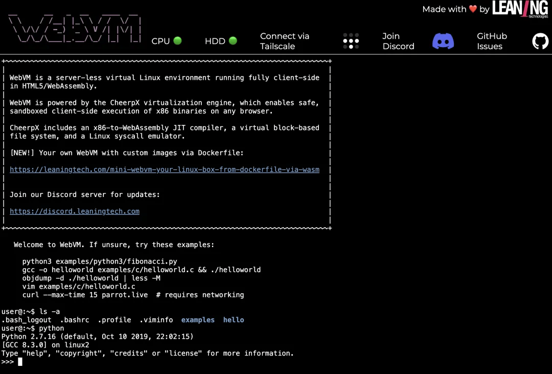 WebVM-浏览器运行的Linux虚拟机-编程社